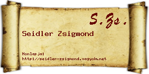 Seidler Zsigmond névjegykártya