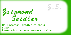 zsigmond seidler business card
